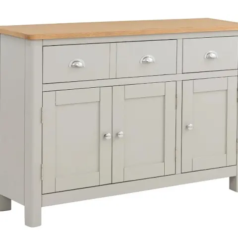 (2/P6) RRP £325. Norbury Grey Large Sideboard. (H80x W118x D33cm).