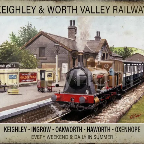 Keighley & Worth Valley Railway Oakworth Station Nostalgic Metal Wall Art