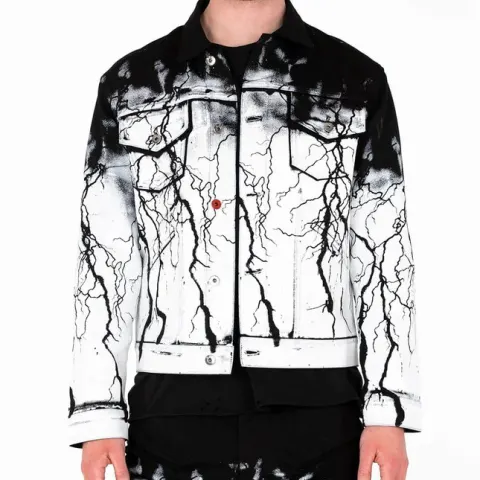 MJB Marc Jaques Burton Pax Lightning Denim Jacket, Online Price £505, Size XXL (54).