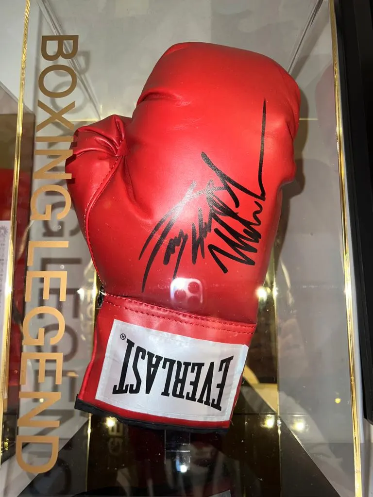 Mike Tyson and Larry Holmes Signed Boxing Glove with COA