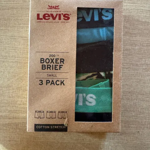 1 x Levi's 200CA Boxer Briefs 3 Pack Hawaiian Print Light Blue Size Small Original Box