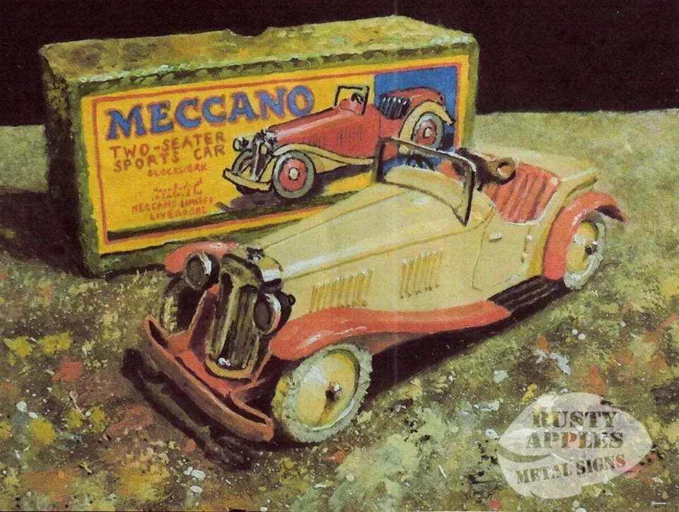 Meccano Nostalgic Christmas Present Toy Car Metal wall Art