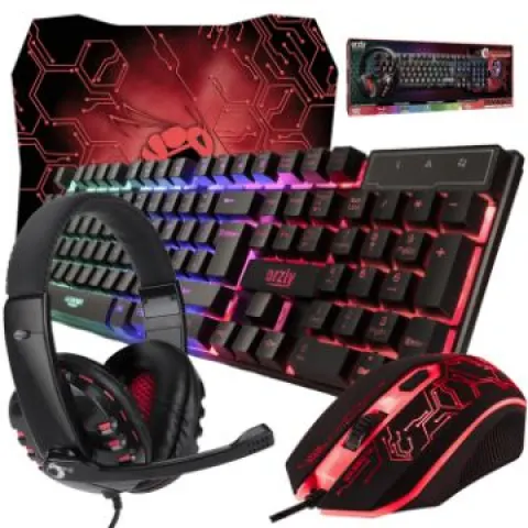 Gaming Keyboard and Mouse and Mouse pad and Gaming Headset RRP £49.99 L4a