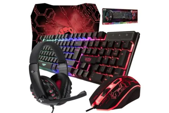Gaming Keyboard and Mouse and Mouse pad and Gaming Headset RRP £49.99 L4a
