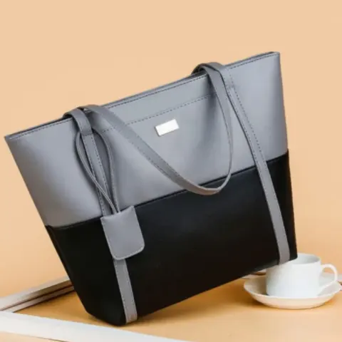 Modern Patchwork Faux Leather Tote Bag – Stylish, Spacious & Durable Everyday Companion