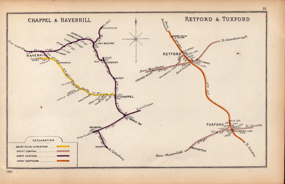 Retford, Tuxford, Boughton Antique Railway Junction Map-15.