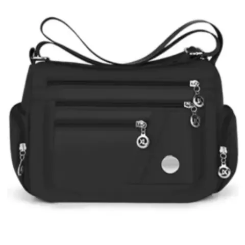 Ladies Nylon Oxford Crossbody Bag Travel Shoulder Handbag Multi Compartment