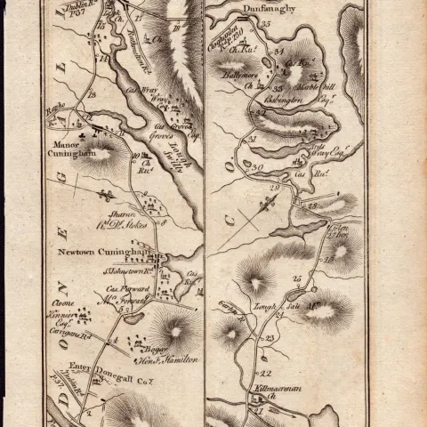 Ireland Rare Antique 1777 Map Letterkenny Londonderry Dunsanaghy.