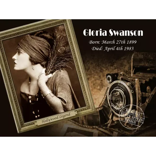 Gloria Swanson Golden Age of Hollywood Extra Large Designed Metal Wall Art