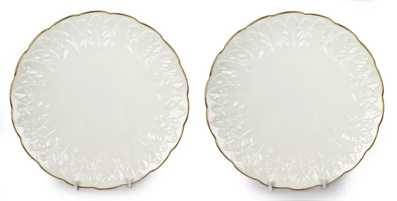 Pair of Royal Worcester Fern Leaf Plates