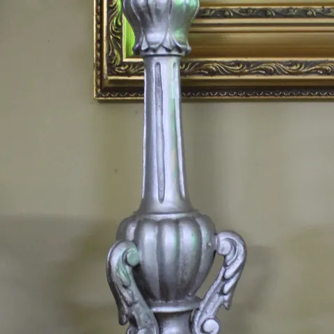 Carved Silver Leaf Table Lamp