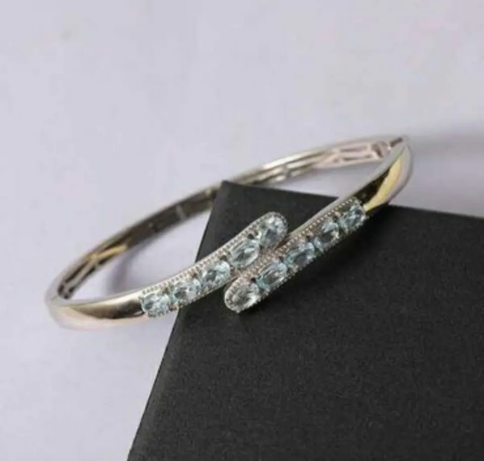 NEW!! Skyblue Topaz Bypass Bangle