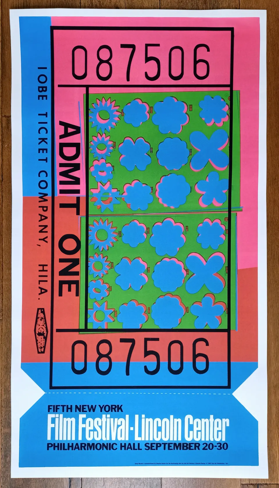 Andy Warhol Lincoln Center Ticket 1967 Stamp (#0512)
