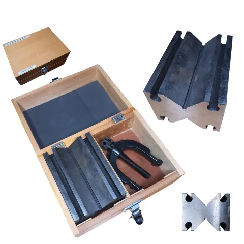 Vee Block Large 125x63.6mm Max Cap Tool 2 Clamps H31 Wooden Box Workshop RRP £179