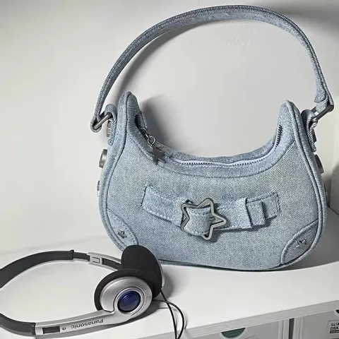 Cute Blue Star Shoulder Underarm Tote Bag Ladies Sling Bags