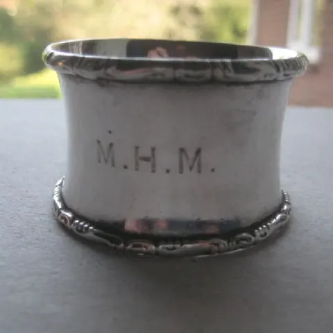 Antique Silver Circular Napkin Ring, Birmingham 1915
