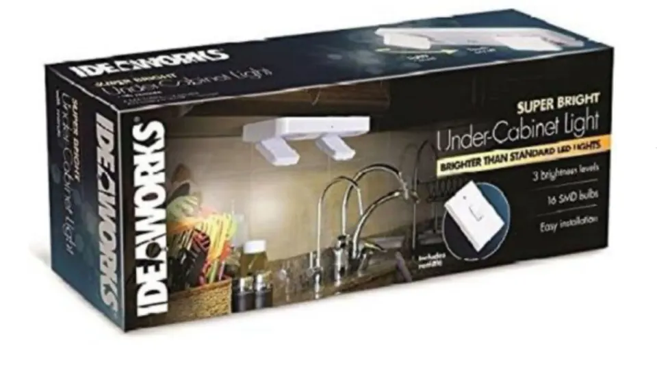 2 x BRAND NEW PACKS OF 2 BRIGHT ADJUSTABLE LED LIGHT UNDER CABINET WHITE BODY WITH REMOTE CONTROL