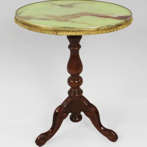 Vintage Tripod Table with Simulated Onyx Top
