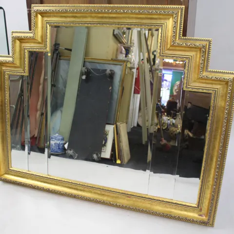 Gilt Step Arched Bevelled Mirror