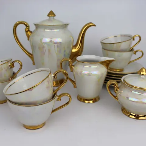 Czech Porcelain Lustre Gilt Tea Service