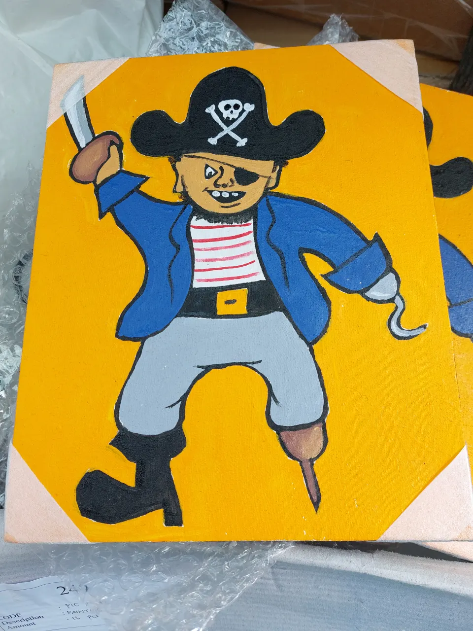 Box of 20 canvas pictures.  Mixed designs, including pirates, cars, etc