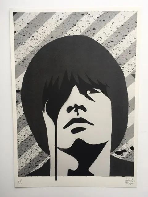 PURE EVIL, (b.1968) ‘Brian Jones’ of the Rolling Stones, Screenprint Very very Rare, Artist Proof Ed