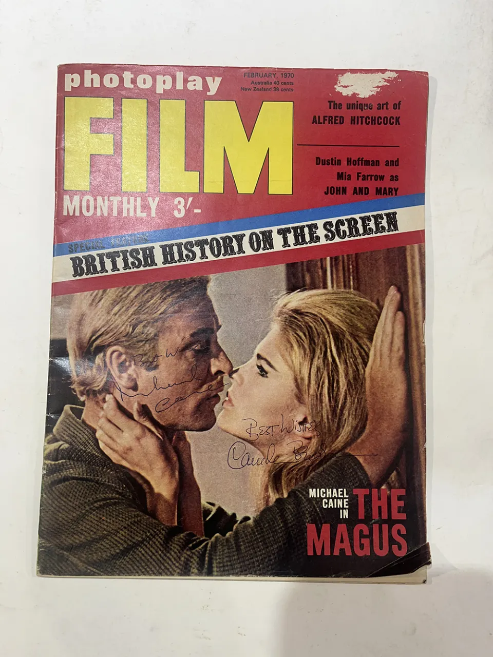 Michael Caine Signed Magazine Cover With Candice Bergen Signature