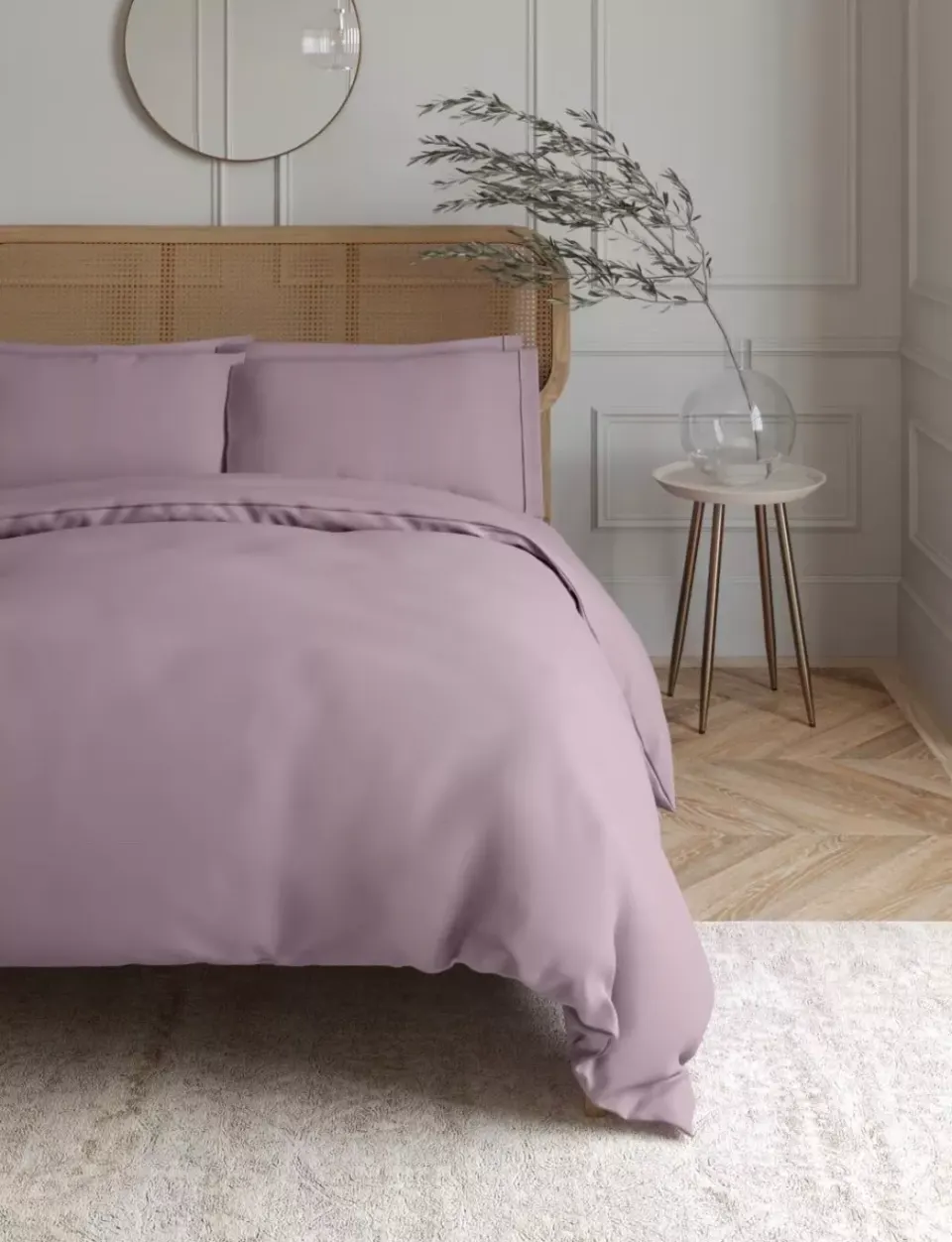 Egyptian Cotton Duvet Cover Mauve Super King