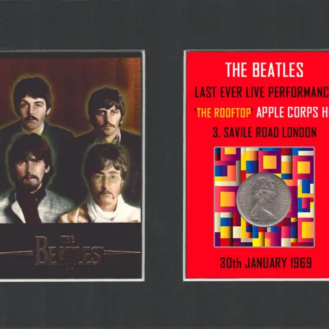 The Beatles Last Public Appearance 1969 Mounted Card & Coin Gift Set