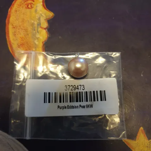 NEW!! 9K White Gold Purple Edison Pearl Pendant