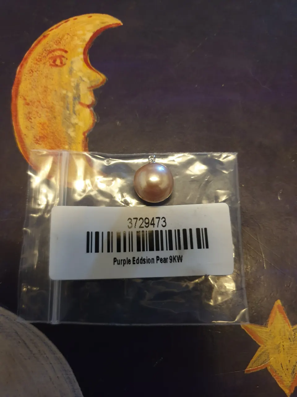 NEW!! 9K White Gold Purple Edison Pearl Pendant