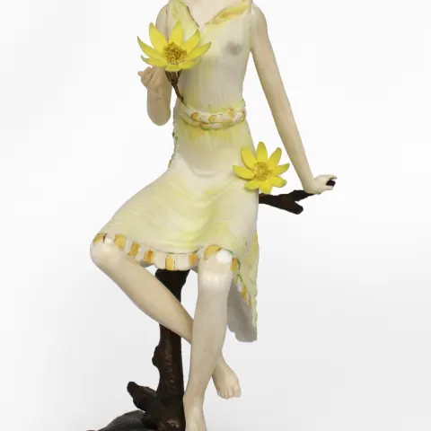 Albany Porcelain & Bronze Flower Figurine Celadine
