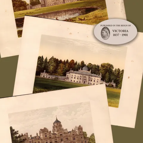 Gloucestershire 150 Years-Old Job Lot Gilt-Edge Coloured Victorian Antique Book Plates