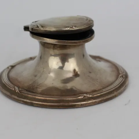 Solid Silver Antique Inkwell