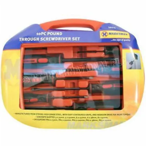 10 Piece Pound Through Screwdriver Set