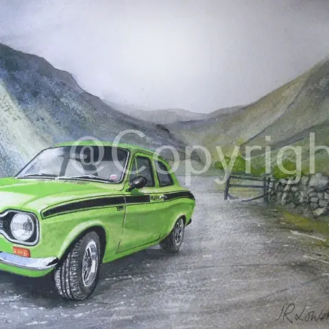 Ford Escort 1970's Green Mexico MK1 Vintage British Car Metal Wall Art