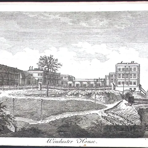Hampshire Winchester House Rare Georgian Copper Antique 1776 Engraving-146.
