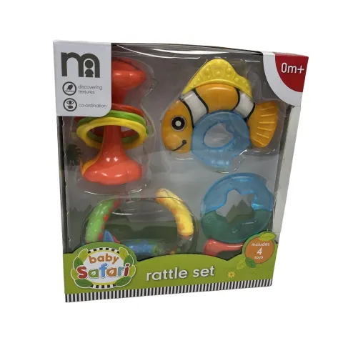 4 x Mothercare Baby Safari Rattle Set 4 piece - RRP 29.99 ea