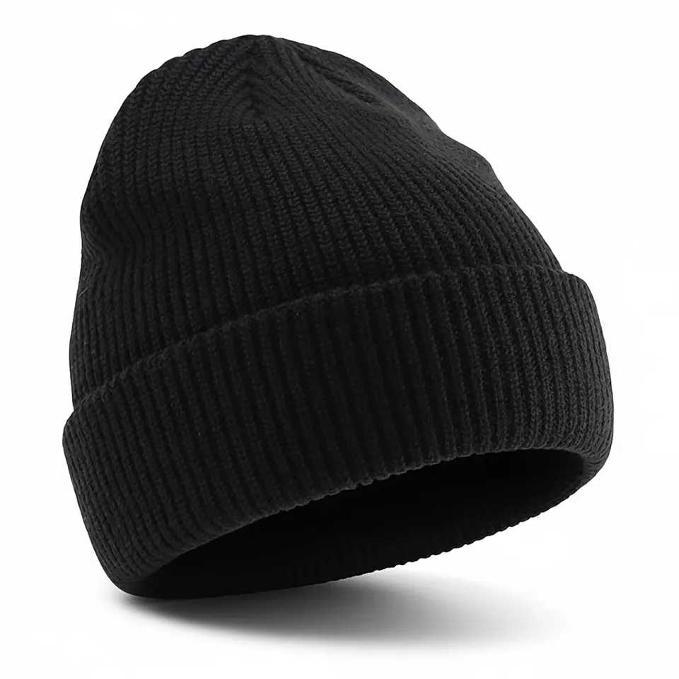 12 x Unisex Beanie Hats Black & Grey Llsw