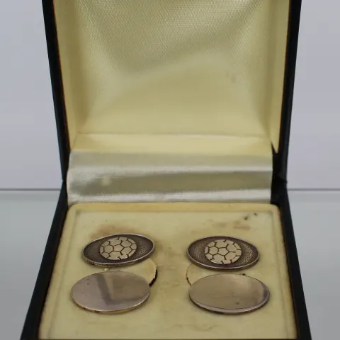 Vintage Sterling Silver Football Cufflinks