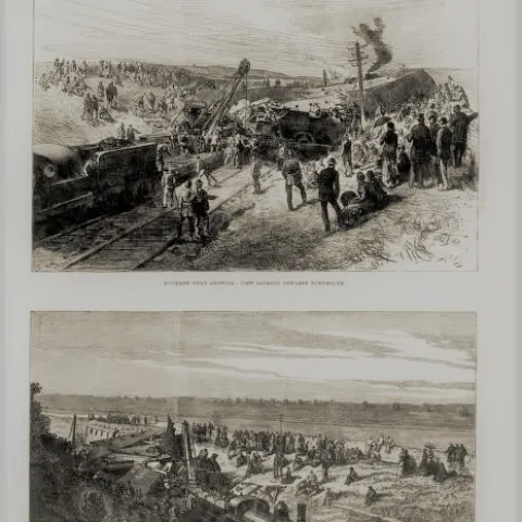 Antique 1880 Railway Train Crash Wennington Berwick Lancaster 