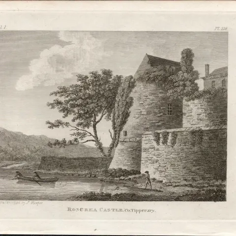 Roscrea Castle  Co Tipperary Rare 1791 Francis Grose Antique Print.