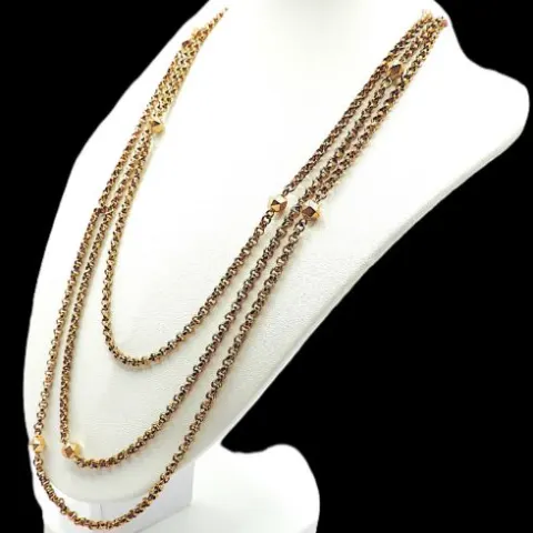Gold On Sterling Silver 27 Inch Belcher & Ball Necklace 27 Grams