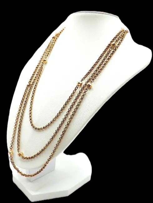 Gold On Sterling Silver 27 Inch Belcher & Ball Necklace 27 Grams