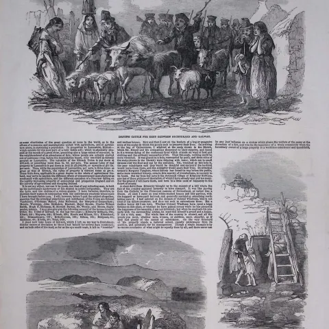 The Irish Famine Sketches & News Original Scarce Antique 177-Year-Old Page-3