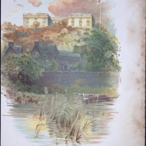 Nottingham Castle Antique Coloured Chromolithograph 13-TR