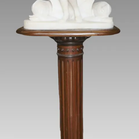 Early 19th c. Marble Sculpture of Venus on Mahogany Pedestal
