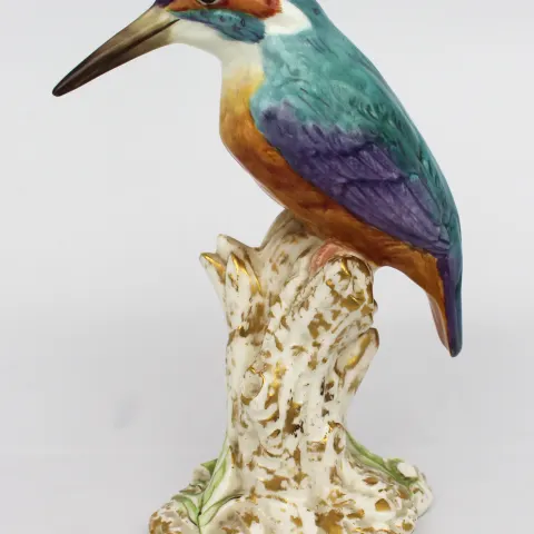 Royal Worcester Bird on Stump Kingfisher 2666