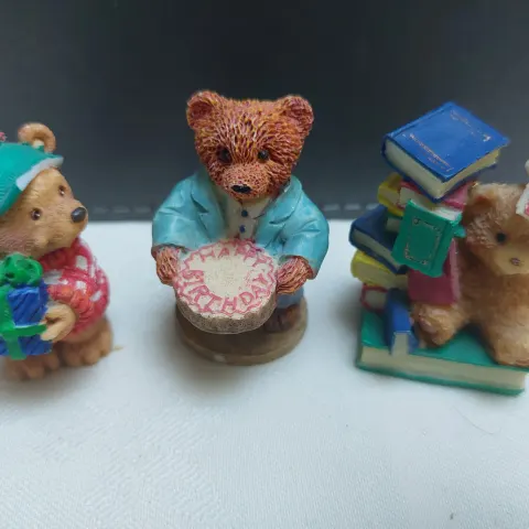3 x mini ornament bears