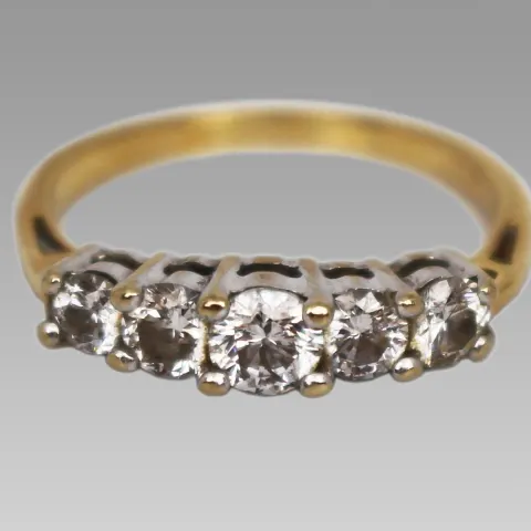 18ct Yellow Gold Diamond Five-Stone Ring – 0.75 Carat